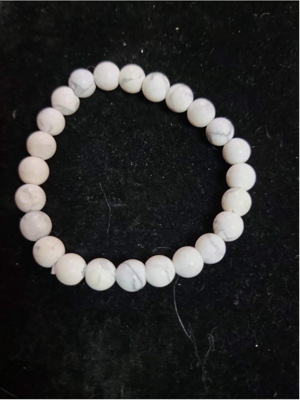 Natural Howlite Smooth Rondelle Bracelet HOWLITE Stretchable Bracelet Round